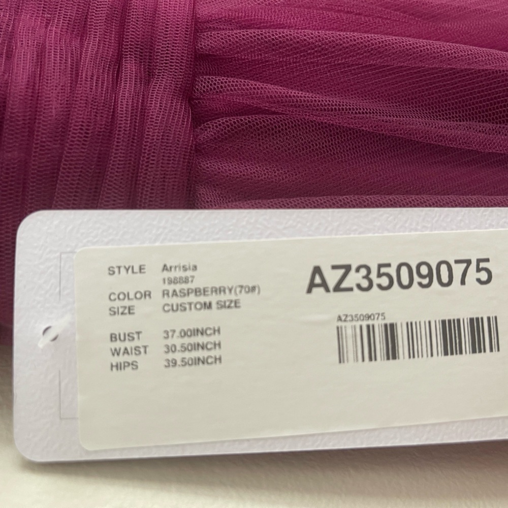 NWT Azazie raspberry PROM tulle dress - Picture 7 of 9